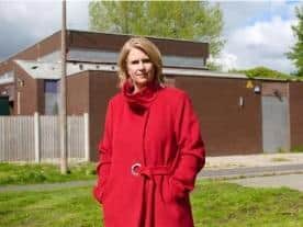 South Ribble MP Katherine Fletcher outside the currently closed prison officers' social club.