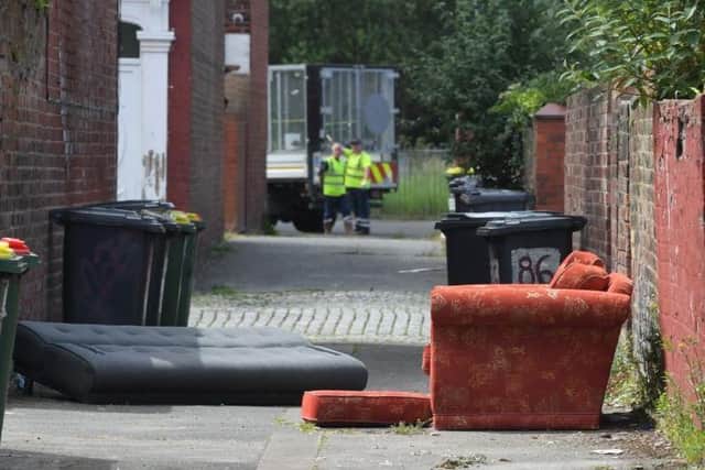 When the Post arrived, council street cleaners were moving the mess