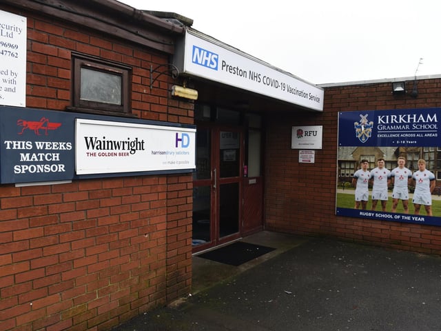 The rugby club has been used as a vaccination centre since the start of the pandemic