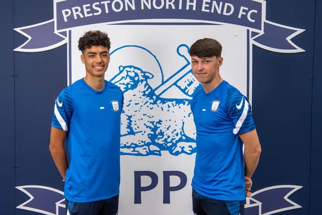 Noah Mawene and Josh Seary have joined Preston North End as scholars    Picture courtesy of PNE