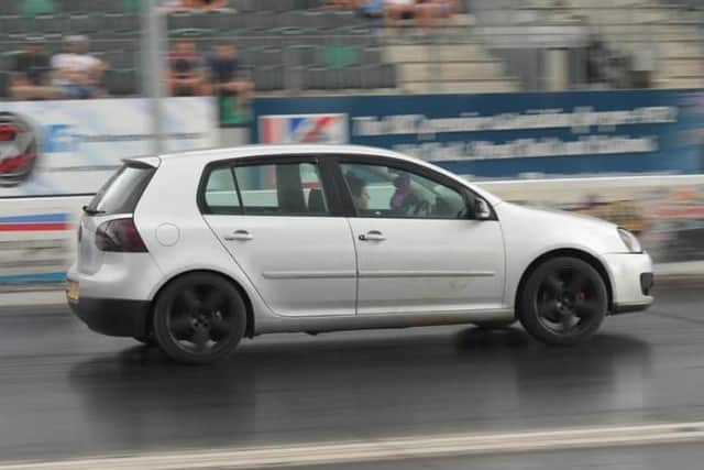 Olivia on the strip at Santa Pod