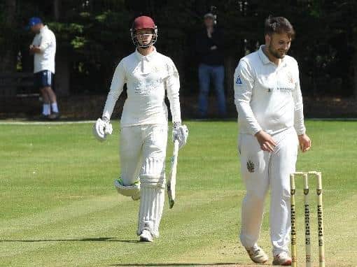Jack Armer, left, in action for Penwortham Cricket Club this summer