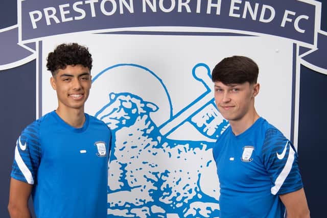 Noah Mawene and Josh Seary have agreed professional deals with Preston 			     (photo: PNE)
