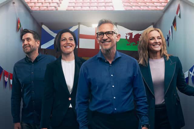 From left, Mark Chapman, Eilidh Barbour, Gary Lineker and Gabby Logan are among the BBC team for the channel's coverage of the Euro 2020 tournament