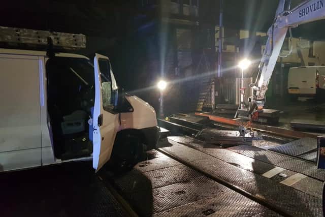 The crash happened in March when two Network Rail workers had to leap out of the way to avoid being hit by a Ford Transit van as it hurtled towards them at the level crossing in Station Road, Bamber Bridge