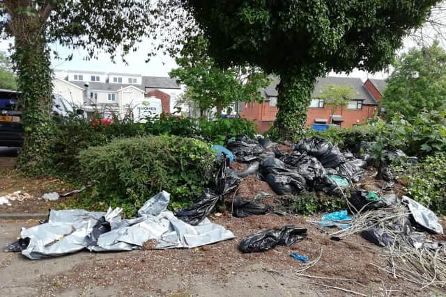Bin bags full of cannabis trimmings and waste from an illegal grow have been found dumped outside a community centre in Plungington