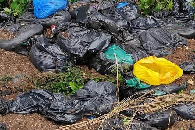 Residents who reported the waste to the Council were told not to pick through the bags as they might contain evidence or clues that might help identify those responsible
