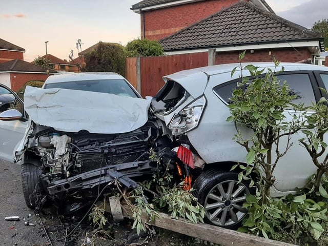 Startled residents in Edward Street ran out of their homes on Saturday night (June 19) after hearing a "massive bang", and found a scene of carnage on a neighbour's driveway. Pic: Shane King