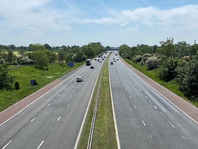 Large sections of both the northbound and southbound carriageways along the 13-mile section of the M6 between junction 32 and junction 33 are being resurfaced. Photo: Highways England