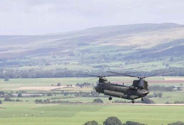 The Chinook helicopters may be spotted operating in pairs in the skies over Lancashire over the next two weeks. Pic: RAF