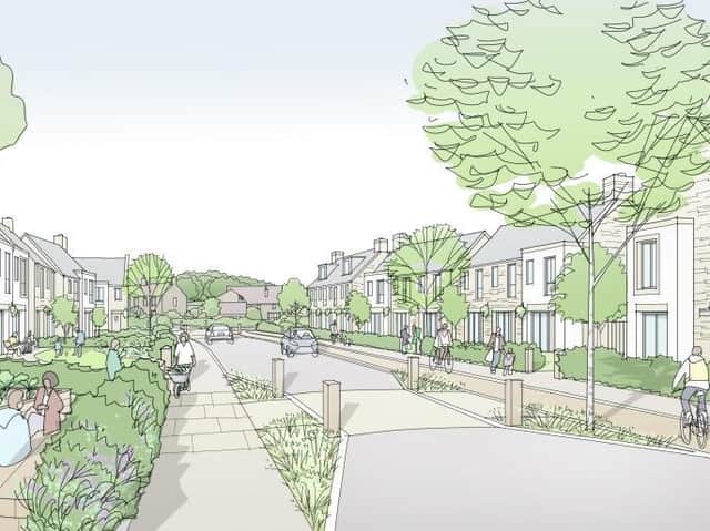 An artist's impression of how part of the Bailrigg Garden Village scheme might look.
