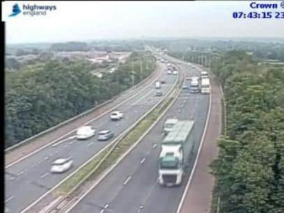 A lane closure remains in place on the M61 after a crash near Rivington Services this morning (Wednesday, June 23)