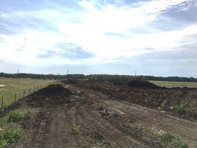 The bund during construction at Ream Hills Farm (image via Lancashire County Council)