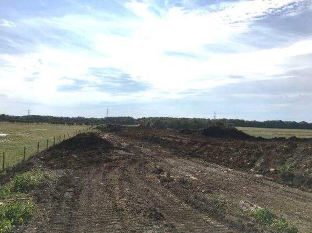 The bund during construction at Ream Hills Farm (image via Lancashire County Council)