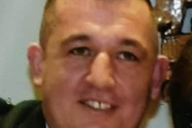 Ethan Johhnson, 41, is described as 5ft 7in tall, with brown hair in a Mohican style and of a large build. He was last seen he was wearing a grey t-shirt and black pants with a white stripe on the sides. Pic: Lancashire Police