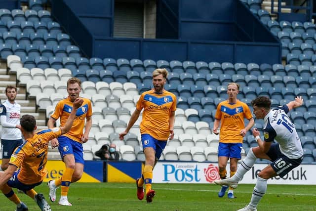 Action from Preston North End's Carabao Cup tie with Mansfield last season