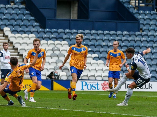 Action from Preston North End's Carabao Cup tie with Mansfield last season