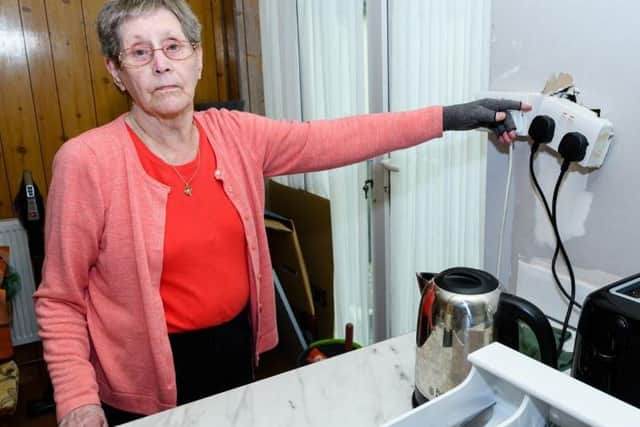 Phyllis Simmonds, 77, has been left with an unfinished kitchen for over six weeks