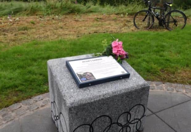 The memorial in honour of Guild Wheel creator Peter Ward.