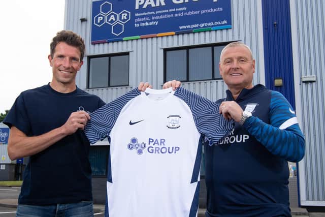 PNE manager Frankie McAvoy at the PAR Group headquarters        Picture courtesy of PNE