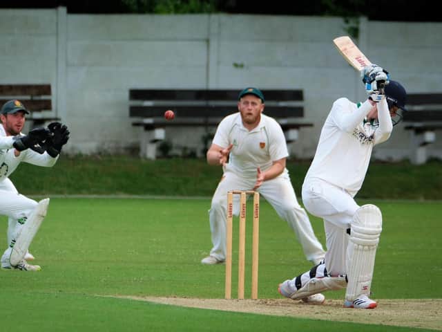 Leyland skipper James Rounding is caught behind