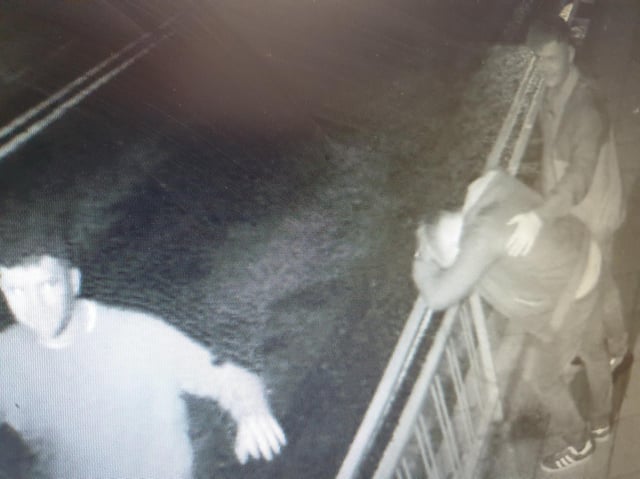 Police have issued CCTV images of three people they wish to identify after electric cables were damaged at The Dukes in Lancaster.