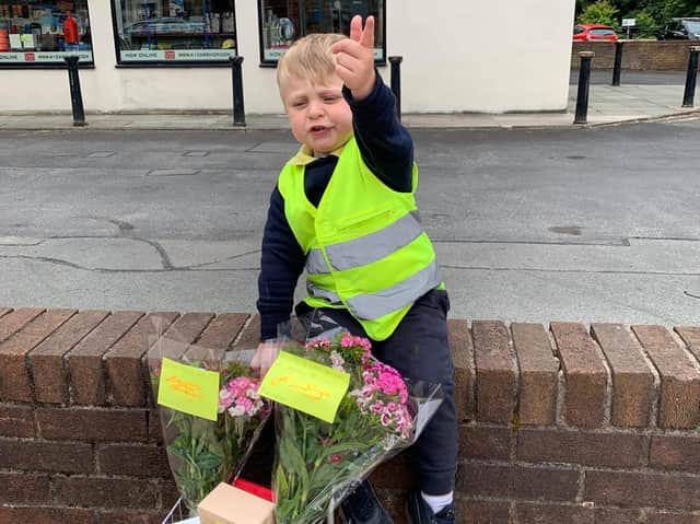 Little star Noah with his random acts of kindness trolley