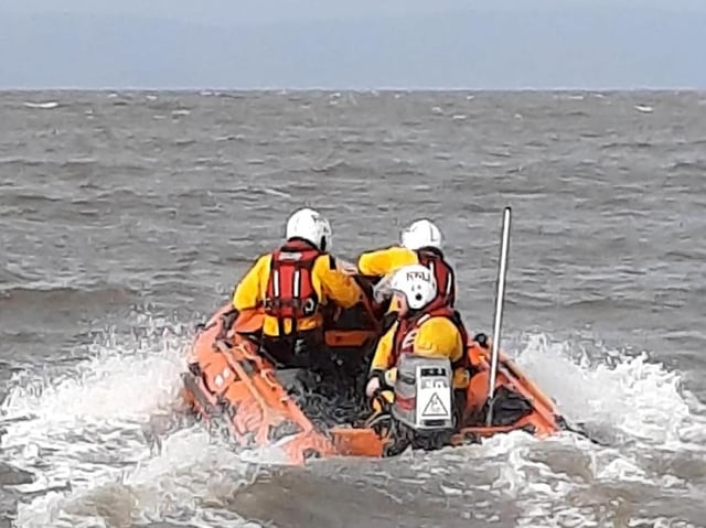 Morecambe's inshore lifeboat was launched to rescue a jet skier in difficulty near The Battery.