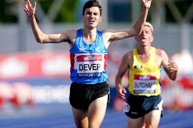 Patrick Dever wins the 5,000m at the UK Championships
