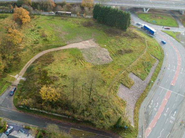 Aerial view of the site between D'Urton Lane and the M55 slip road (Image: RIBA).