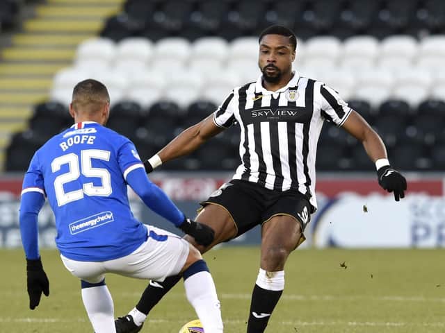 Jonathan Obika in action for St Mirren against Rangers