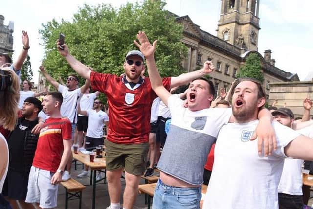 Football fanatics descended onto the Flag Market this evening