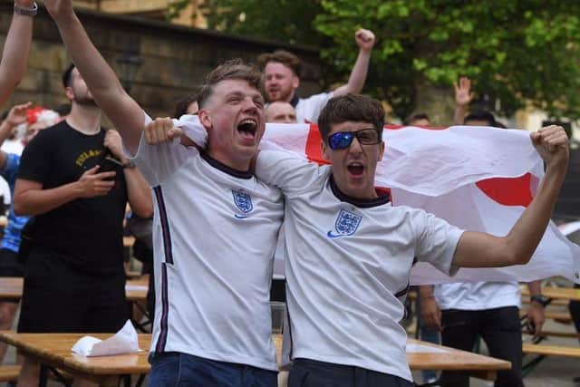 Fans went wild when England scored their first goal