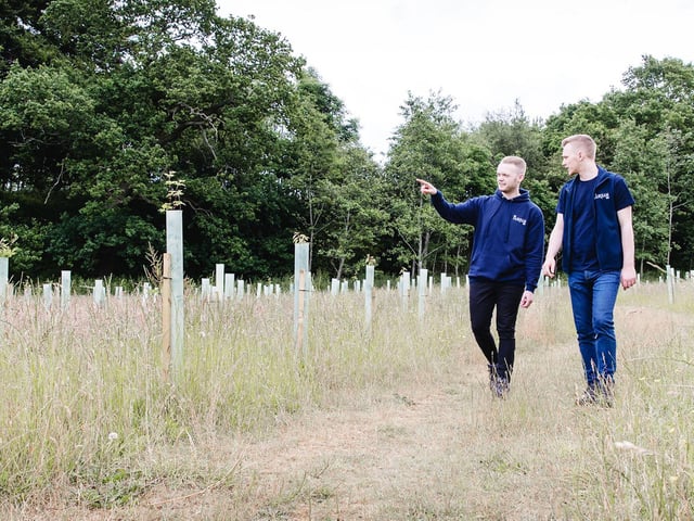 Ellis and Liam at a tree planting area