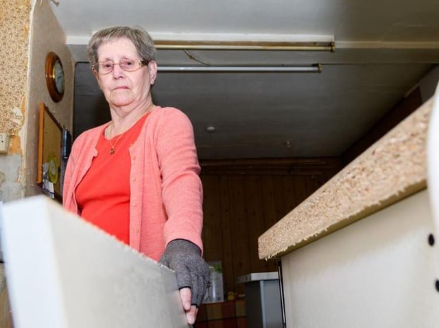 Phyllis was having sleepless nights after her kitchen was left with dodgy electrics and missing tiles