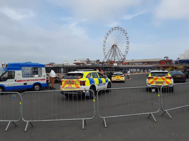 Maurice Murray's NiceOne Ice cream van plays a role in the action on Blackpool Promenade during Stay Close filming.