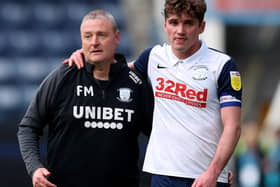 PNE head coach Frankie McAvoy alongside Ryan Ledson.