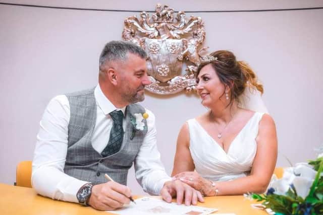 Tracy and David had 19 family members at the registry office. Photo by Paul King photography