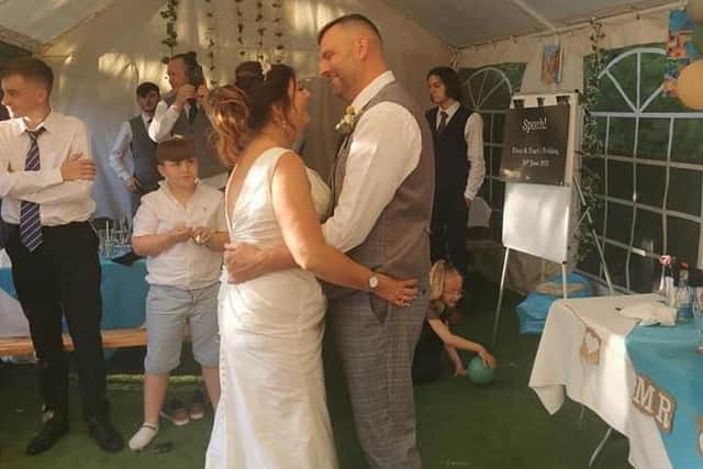 The couple were allowed just one dance at the Chorley venue, using a Bluetooth mobile speaker