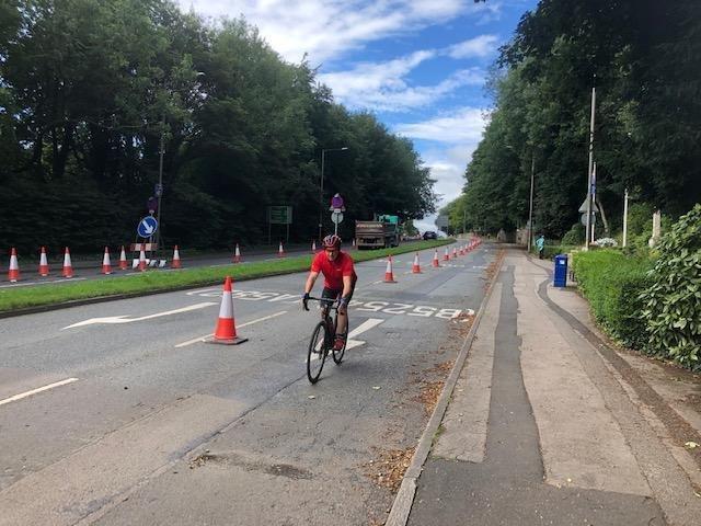 The cycle lanes on Liverpool Road were introduced as a temporary measure