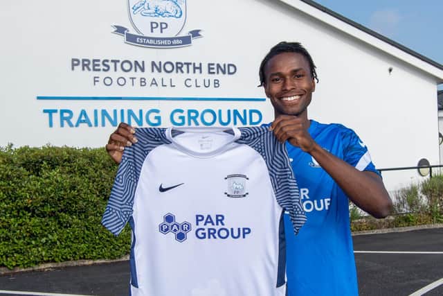 Matthew Olosunde after signing for Preston North End last week Photo courtesy of PNE