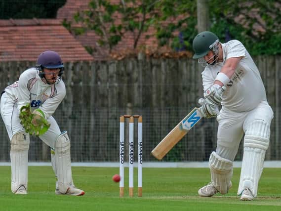 Fulwood and Broughton's Mark Smith batting against Blackpool at Highfield