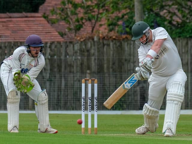 Fulwood and Broughton's Mark Smith batting against Blackpool at Highfield