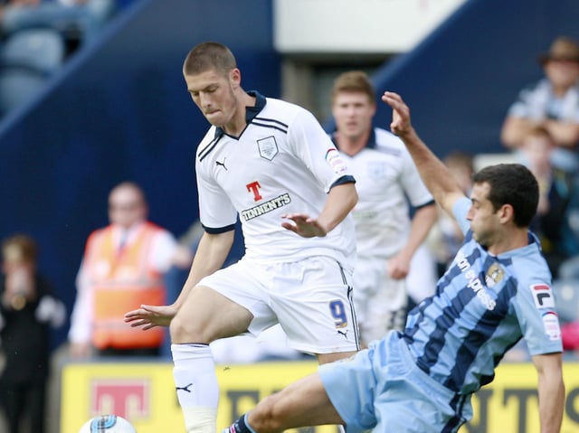 Jamie Proctor in action for Preston North End against Notts County in August 2011