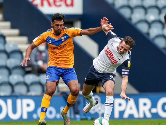 Preston North End skipper Alan Browne in action against Mansfield in the Carabao Cup last season