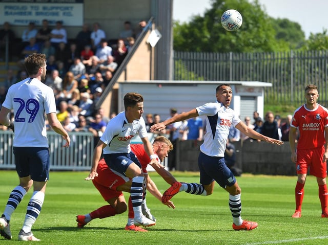Action from Preston North End's visit to Bamber Bridge in July 2019