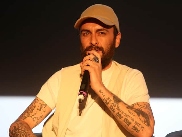 Joe Gilgun speaking at a preview of his show Brassic