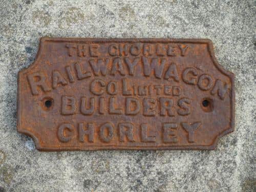 A cast iron wagon manufacturers name plate - Picture courtesy of Stuart Clewlow