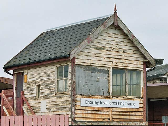 Chorley's old signal box before being removed to the Ribble Steam Railway near Preston Docks in 2007 - Picture courtesy of Stuart Clewlow