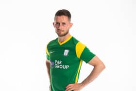 Preston North End skipper Alan Browne sports the new away kit     Photo courtesy of PNE